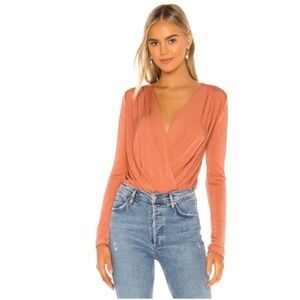 Free People Turnt Long Sleeve Bodysuit in Ginger Spice Sz M
